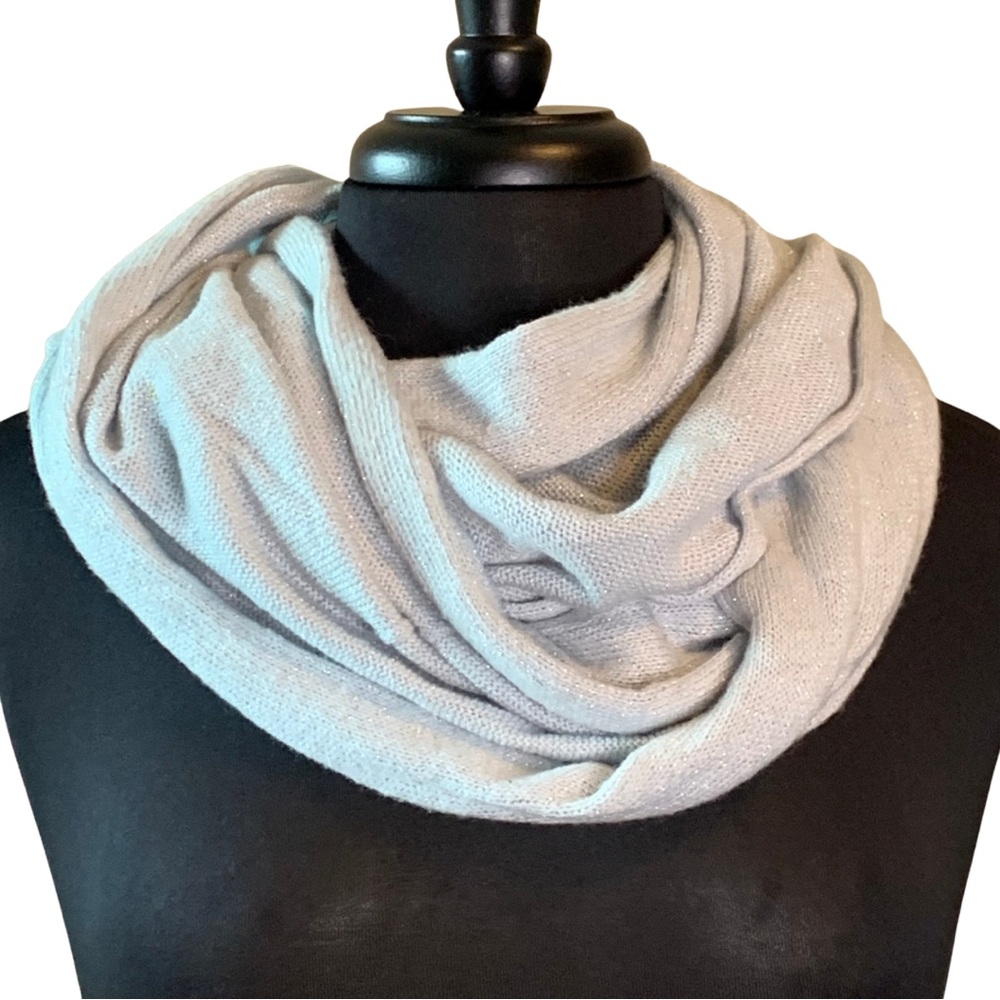 ANN TAYLOR Scarf Light Blue Infinity Metallic Shimmer
